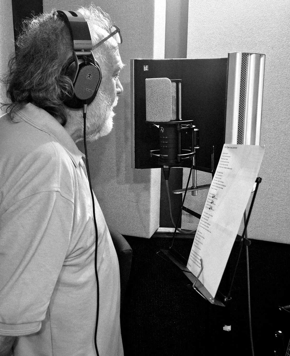 The Great Recycle: Jerry in studio recording vocals for The Clown That Confronts